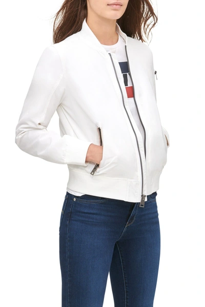 Levi's Women's Lightweight Zip-detail Bomber Jacket In White