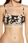 Calvin Klein Ck One Bralette In Cut Out Print Charming Khaki