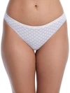 Calvin Klein Ck One Cotton Singles Thong Underwear Qd3783 In Dot Print Amethyst