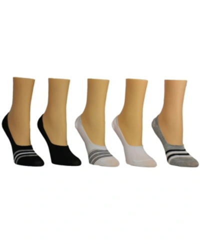 Steve Madden Women's Toe Stripe Foot Liner Socks, Pack Of 5 In Multi