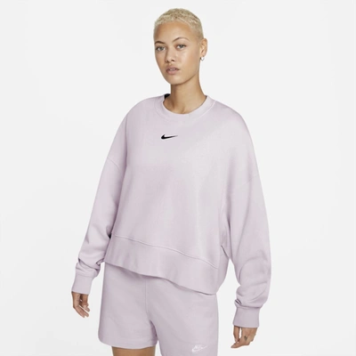 Nike Sportswear Collection Essentials Women's Oversized Fleece Crew In Purple