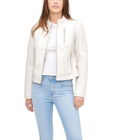 Levi's Plus Size Faux Leather Motocross Racer Jacket In Oyster