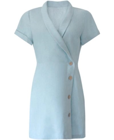 Bcbgeneration Chambray Twill Button Dress In Blue Mist