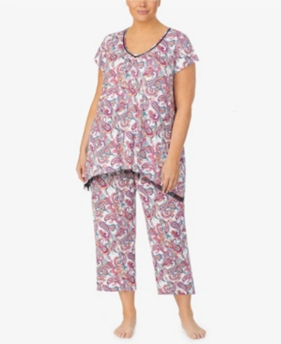 Ellen Tracy Plus Size Pajama Top, Online Only In Tan/mult