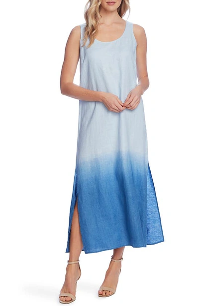 Vince Camuto Linen Dip-dyed Tank Dress In Blue Bird