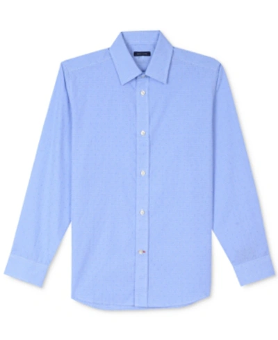 Tommy Hilfiger Kids' Long-sleeve Button-up Shirt, Big Boys In Medium Blue