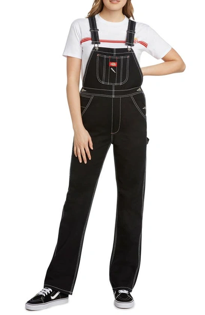 Dickies Juniors' Denim Carpenter Overalls In Black