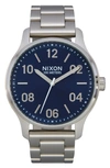 Nixon Men's Patrol Stainless Steel Bracelet Watch 42mm In Navy / Silver