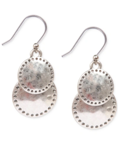 Lucky Brand Silver-tone Double Drop Earrings