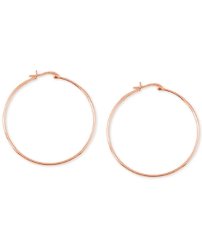 Essentials And Now This Large Skinny Hoop Earrings In Rose Gold-plate