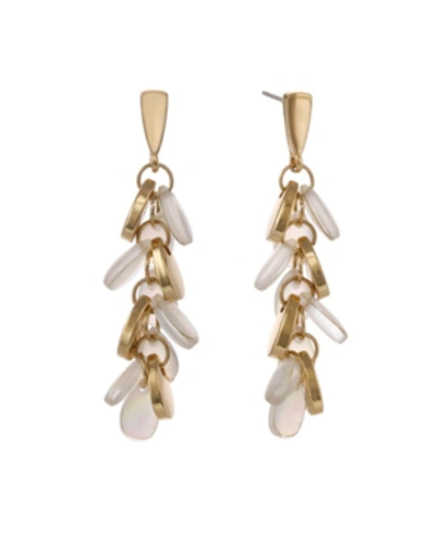Laundry By Shelli Segal Linear Pearl Earrings In Gold