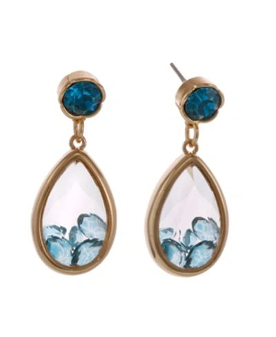 Laundry By Shelli Segal Gold-tone Stone Teardrop Earrings In Turquoise