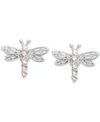 Olivia Burton Dancing Dragon Crystal Stud Earrings In Silver