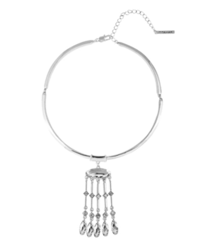 T Tahari Casual Chic Collar Necklace In Silver-tone