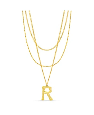 Catherine Malandrino Women's Gold-tone Triple Layered "r" Initial Necklace