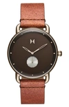 Mvmt Men's Nomad Land Brown Leather Strap Watch 41mm In Black/brown