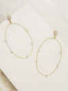 Ettika Delicate Crystal Large Oval Hoop Women's Earrings In Gold