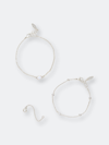 Ettika Opal Crystal Dainty Women's Bracelet Set With Extender Add On In White