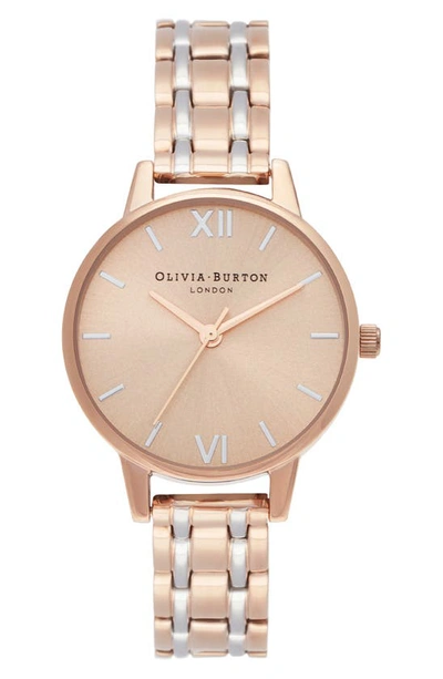 Olivia Burton Women's England Two-tone Stainless Steel Bracelet Watch 30mm In Two Tone Rose Gold Silver