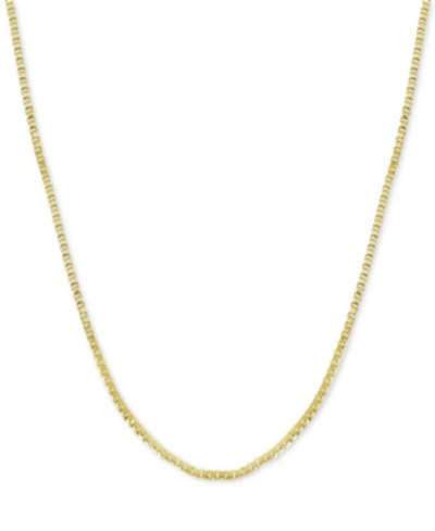 Essentials Silver Plated Box Link 24" Chain Necklace In Gold