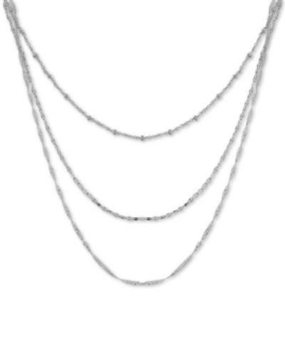 Essentials Silver Plated Multi-chain 18" Layered Statement Necklace
