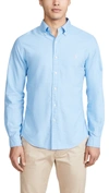 Polo Ralph Lauren Long Sleeve Garment Dyed Oxford Shirt In Blue Lagoon