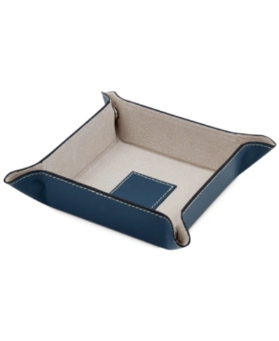 Bey-berk Snap Leather Valet Tray In Royal Blue
