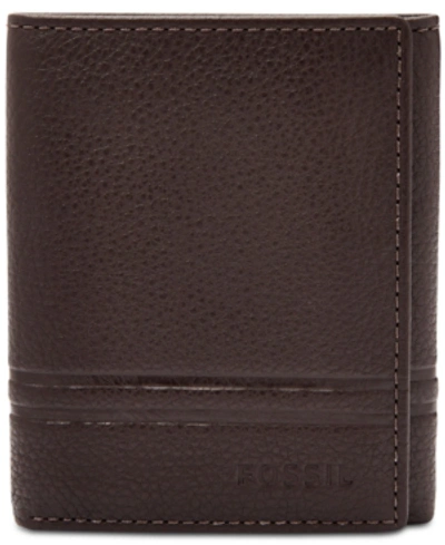 Fossil Mens Leather Trifold Wallet Collection In Black