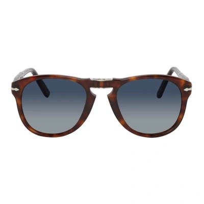 Persol Tortoiseshell Foldable Steve Mcqueen Sunglasses In Blue