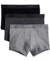 2(x)ist Men's Essential No-show Trunks 3-pack In Black,heather Grey,charcoal Heather