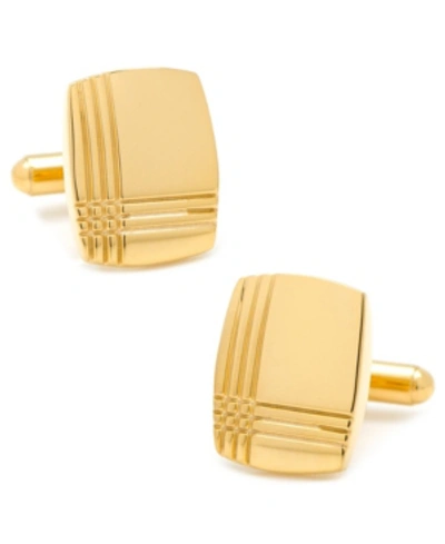 Cufflinks Inc. Stainless Steel Gold Tartan Plaid Cufflinks