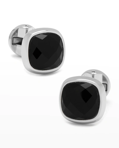 Cufflinks Inc. Men's Faceted Onyx Cushion Cufflinks In Black