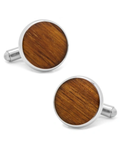 Cufflinks, Inc Stainless Steel Wood Cufflinks In Brown