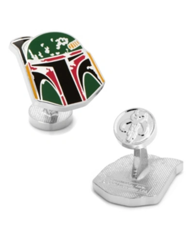 Cufflinks, Inc Boba Fett Distressed Helmet Cufflinks In Green