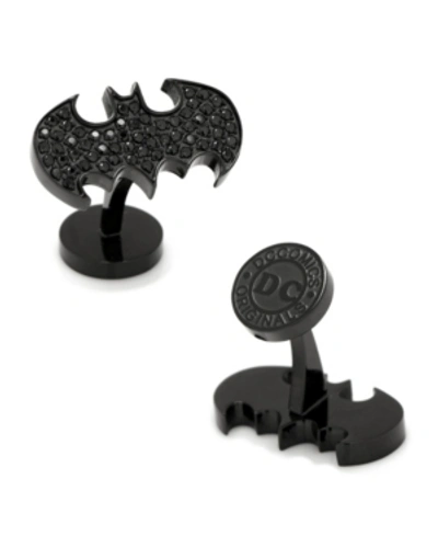 Cufflinks, Inc Stainless Steel Pave Crystal Batman Cufflinks In Black