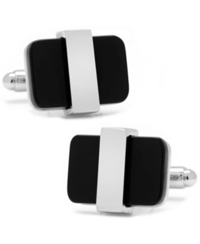 Cufflinks, Inc Wrapped Onyx Cufflinks In Black