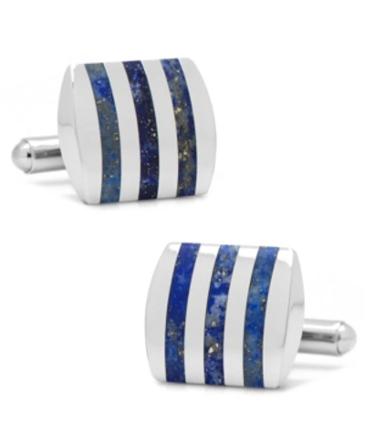 Cufflinks, Inc Stainless Steel Striped Lapis Cufflinks In Blue