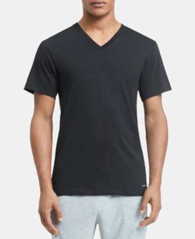 Calvin Klein Men's 5-pk. Cotton Classics V-neck Undershirts, Created For Macy's In Black