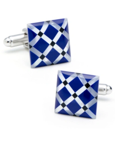 Cufflinks, Inc Mother Of Pearl Diamond Cufflinks In Blue