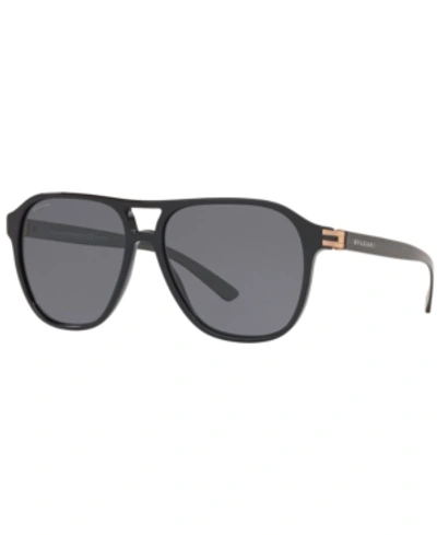 Bvlgari Polarized Sunglasses, Bv7034 57 In Black/polar Grey
