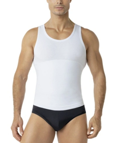 Leo Men's Stretch Moderate Compression Shaper Tank Top In White