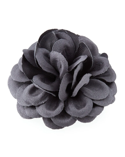 Hook + Albert Hook And Albert Large Lapel Flower In Navy