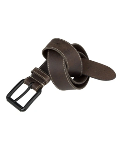 Timberland 38mm Contrast Stitch Belt In Brown