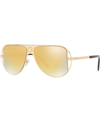 Versace Men's 57mm Browline Aviator Sunglasses In Brown / Gold