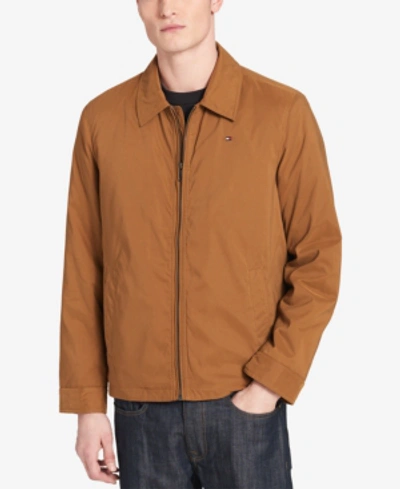 Tommy Hilfiger Men's Classic Front-zip Filled Micro-twill Jacket In Highland Khaki