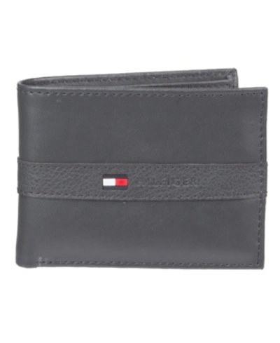 Tommy Hilfiger Men's  Premium Leather Rfid Passcase In Gray