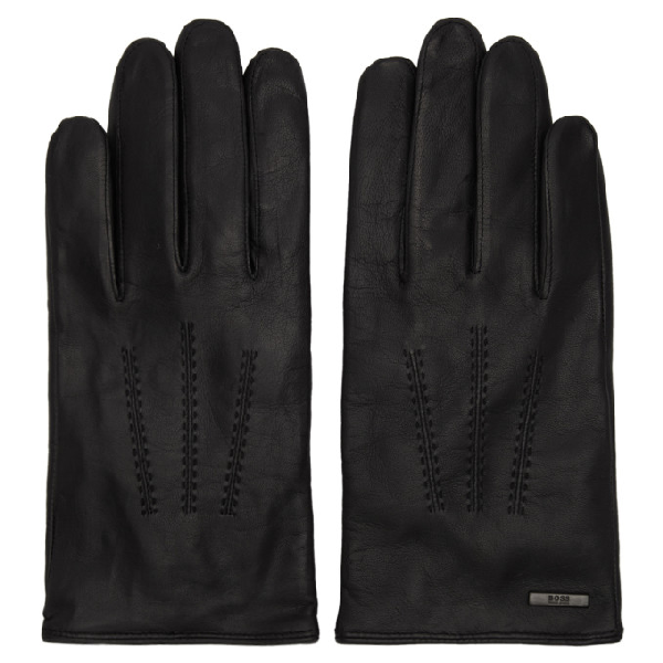 hugo boss leather gloves