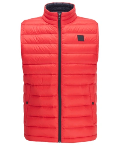 Hugo Boss Boss Men's Chroma Packable Down Gilet Vest In Bright Red