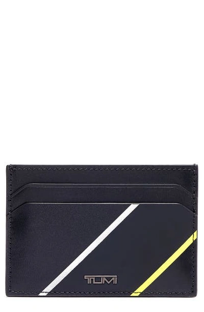 Tumi Men's Nassau Slg Money Clip Card Case In Black/bright Lime