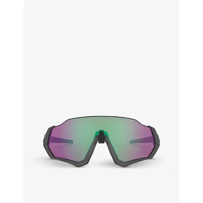 Oakley Flight Jacket Prizm Road Jade Wrap Mens Sunglasses 0oo9401 940115 37 In Matte Steel